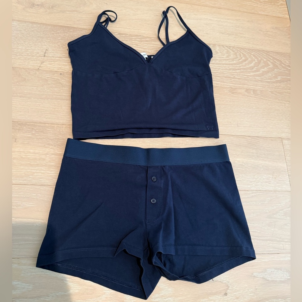 Women's Navy Blue Intimate Set